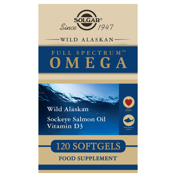 Spectre complet Omega-Wild Alaska Salmon Oilgar E1110 (120 capsules)