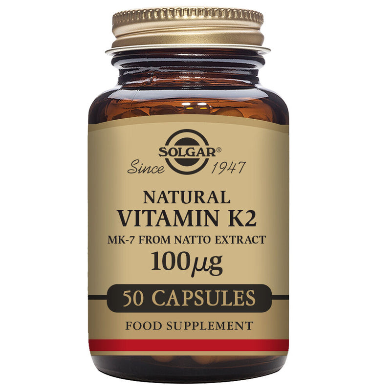 Vitamina K2 con MK-7 naturale (Estratto di Natto) Solgar (50 compresse)