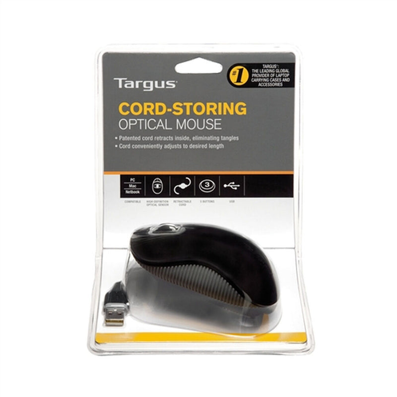 Mouse Targus Cord-Storing Optical Mouse Schwarz