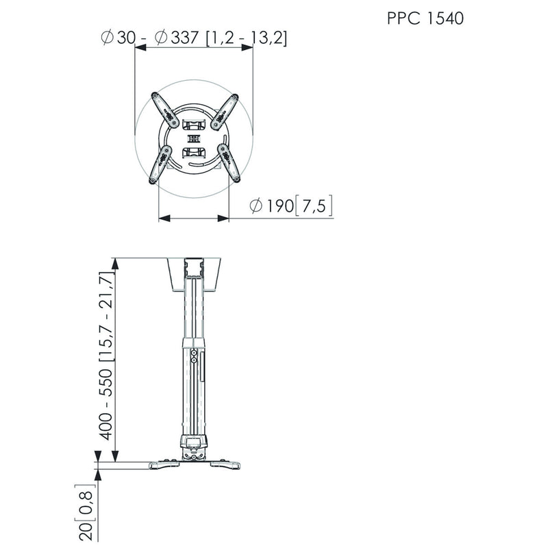 Supporto da Soffitto per Proiettore Vogel's PPC 1540