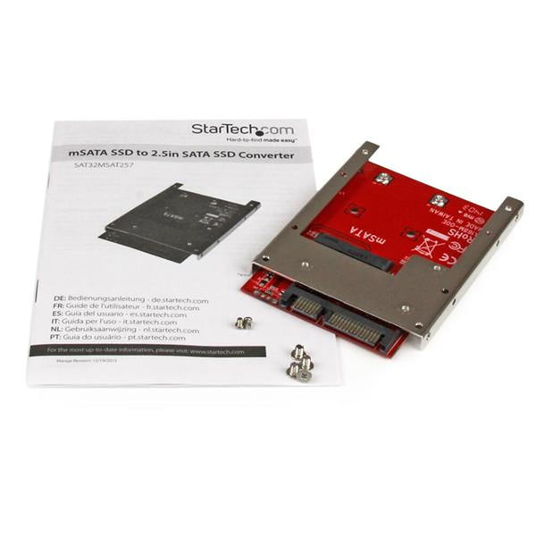 SSD Startech SAT32MSAT257 SSD MSATA Adaptador