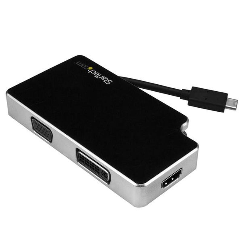 Adaptateur USB C avec VGA / HDMI / DVI StARTECH CDPVGDVHDB Argento