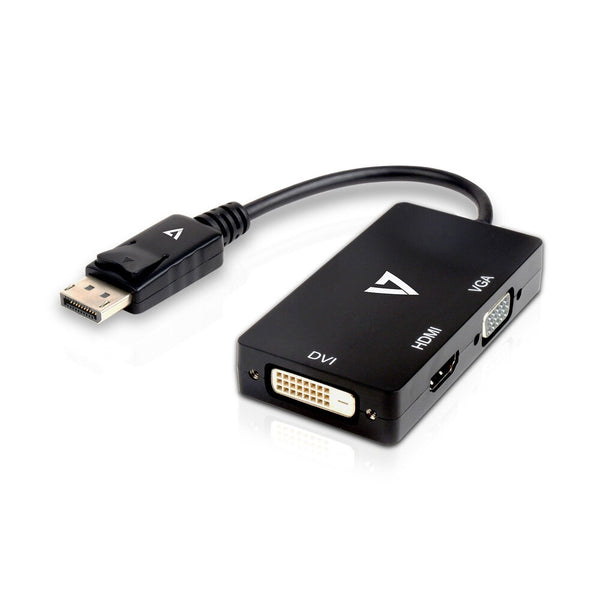 Adaptador Mini Displayport con VGA/DVI/HDMI V7 V7DP-VGADVHDMI-1E Negro