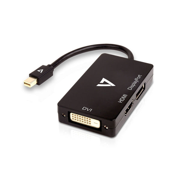 Mini DisplayPort-Adapter mit VGA/DVI/HDMI V7 V7MDP-DPDVHDMI-1E Schwarz