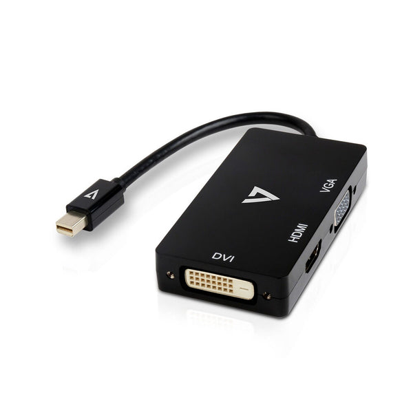 Adaptador Mini Displayport con VGA/DVI/HDMI V7 V7MDP-VGADVHDMI-1E Negro