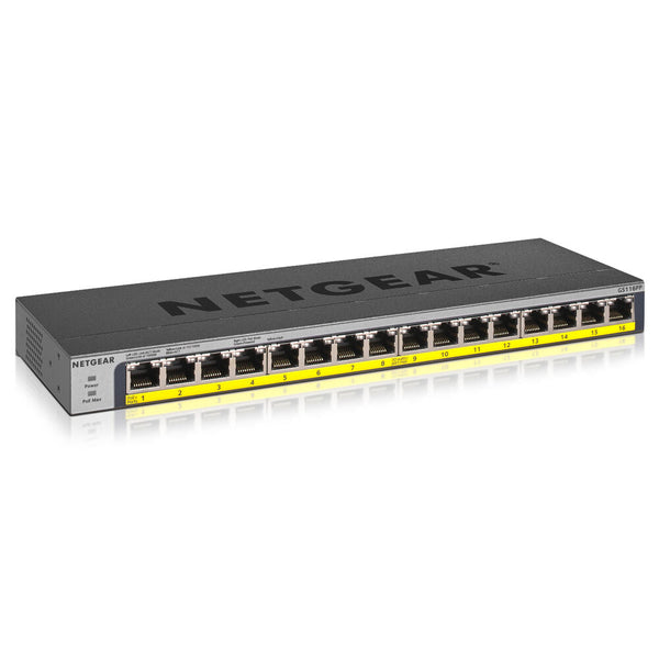 Switch Netgear GS116PP-100EUS Black 32 Gbps