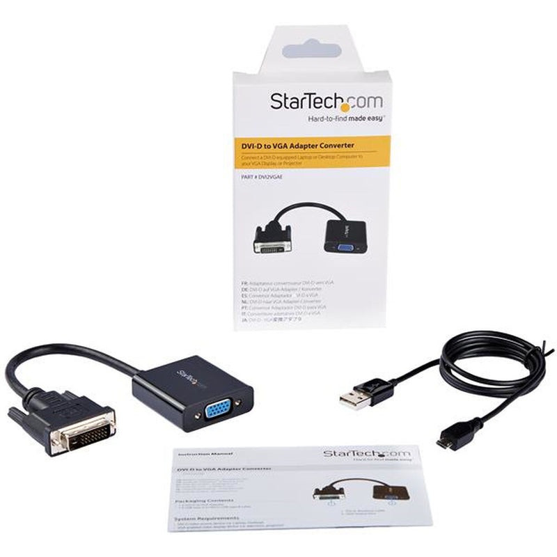 DVI-D-Adapter mit VGA startEch dvi2vgae 0,19 m schwarz