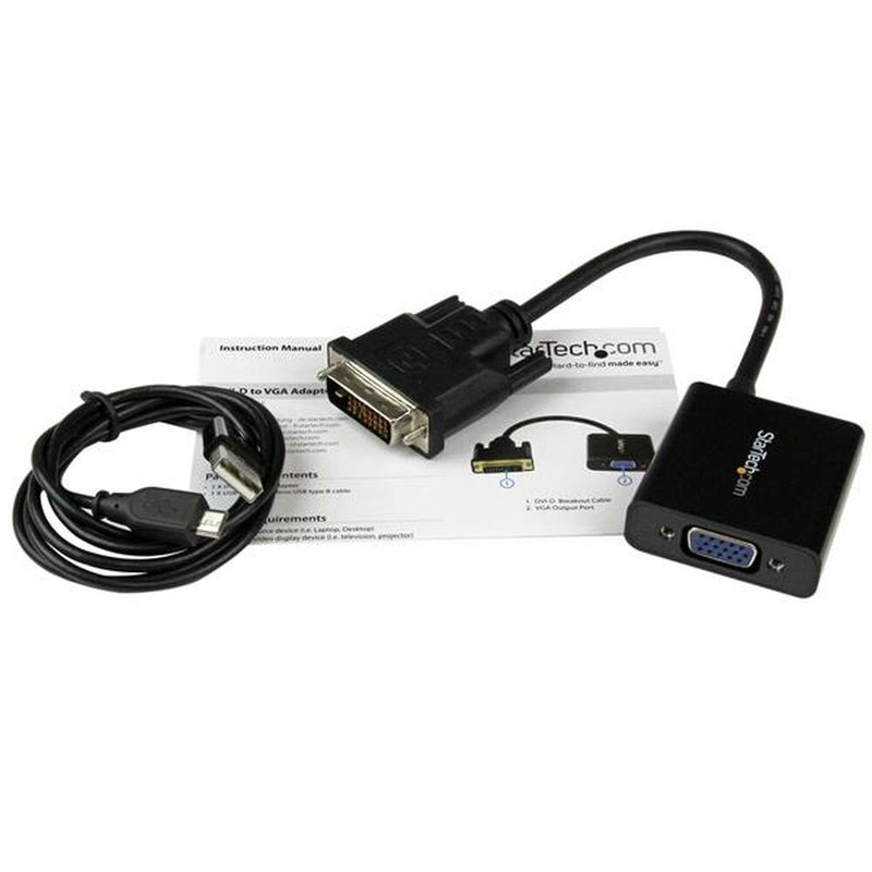 DVI-D-Adapter mit VGA startEch dvi2vgae 0,19 m schwarz