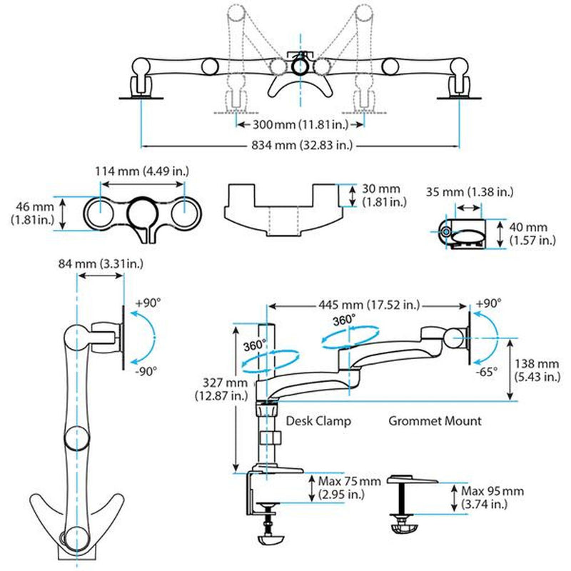 Soporte de Mesa para Pantalla Startech ARMDUAL             