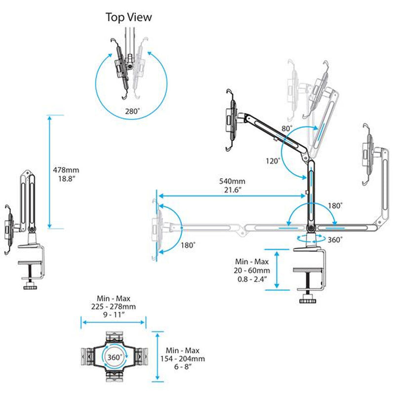 Supporto per Tablet 360º Startech ARMTBLTIW