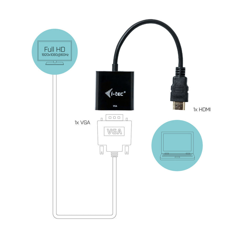 HDMI-Adapter mit VGA I-Tec HDMI2Vgaada 0,15 m