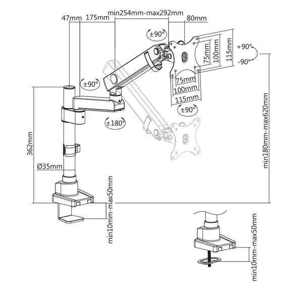 Supporto da Tavolo per Schermo V7 DMPRO2TA-3E