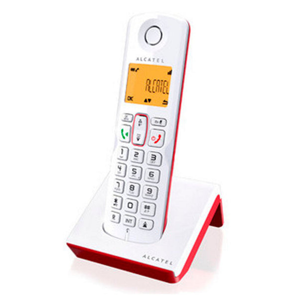 Telefono Senza Fili Alcatel S-250 DECT SMS LED Bianco Rosso