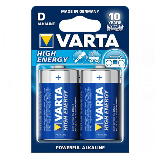 Varta LR20 D 1,5 V 16500 mAh Hochenergie -Batterien (2 Stcs) Blau