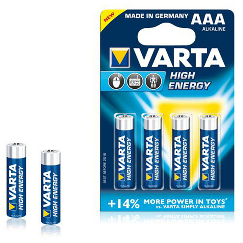 Batterien Varta LR03 1,5 V AAA Hochenergie (4 Stcs) Blau