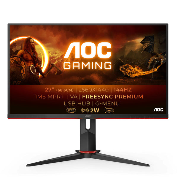 Monitor AOC CQ27G2U/BK Nero Curvo 27" LED QHD