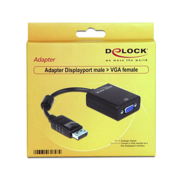 Adattatore DisplayPort con VGA DELOCK 61848 Nero