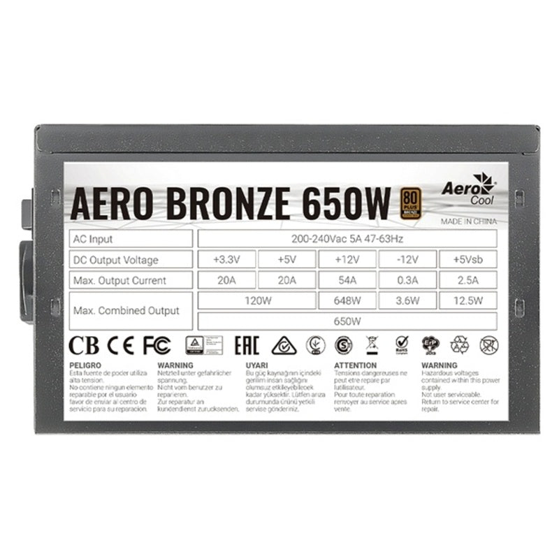 Aerocool Aerocol Aerob650 650 W Black 650 W