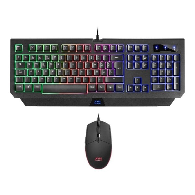 Juego de teclado y mouse Mars Gaming MCP100ES RGB USB Negro