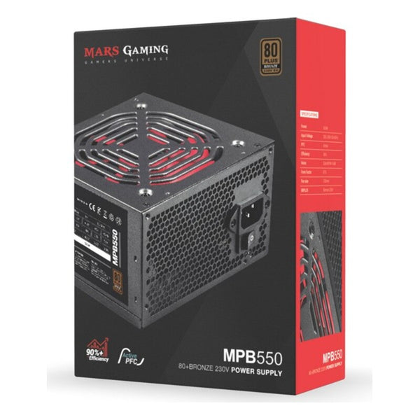 Fonte di Alimentazione Mars Gaming MPB550 80plus +90 BRONZE Nero 550W