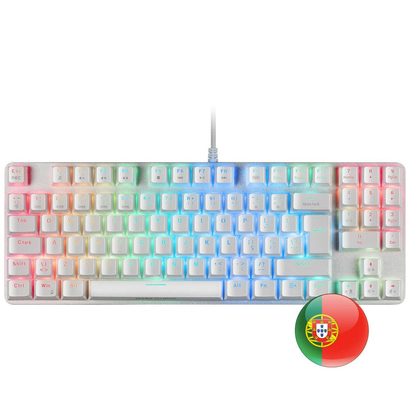 Tastatur Mars Gaming MKREVOPROWBPT Weiß LED RGB