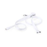 Laccio da Collo con Caricabatterie USB-C, Micro USB e Lightning 146145 Bianco