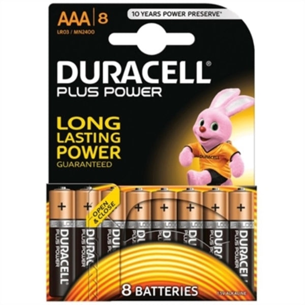 Duracell Plus LR03 AAA 1,5 -V -Alkal -Batterien (8 PCs)