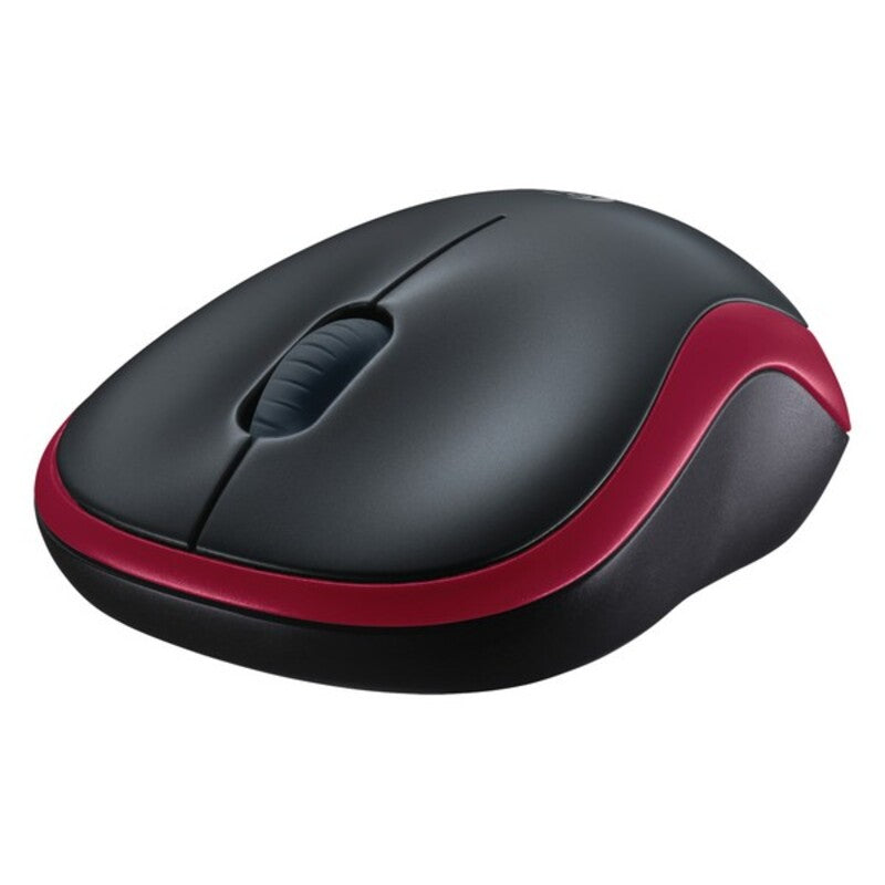 Mouse Ottico Wireless Logitech M185 1000 dpi Nero Rosso