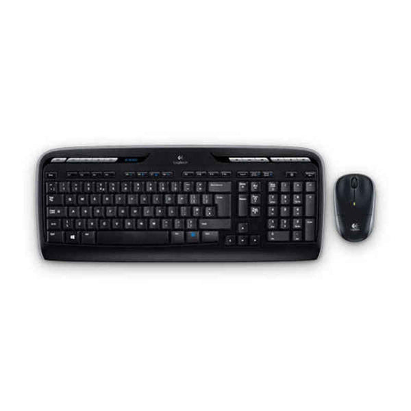 Tastatur mit Drahtloser Maus Logitech MK330 Schwarz