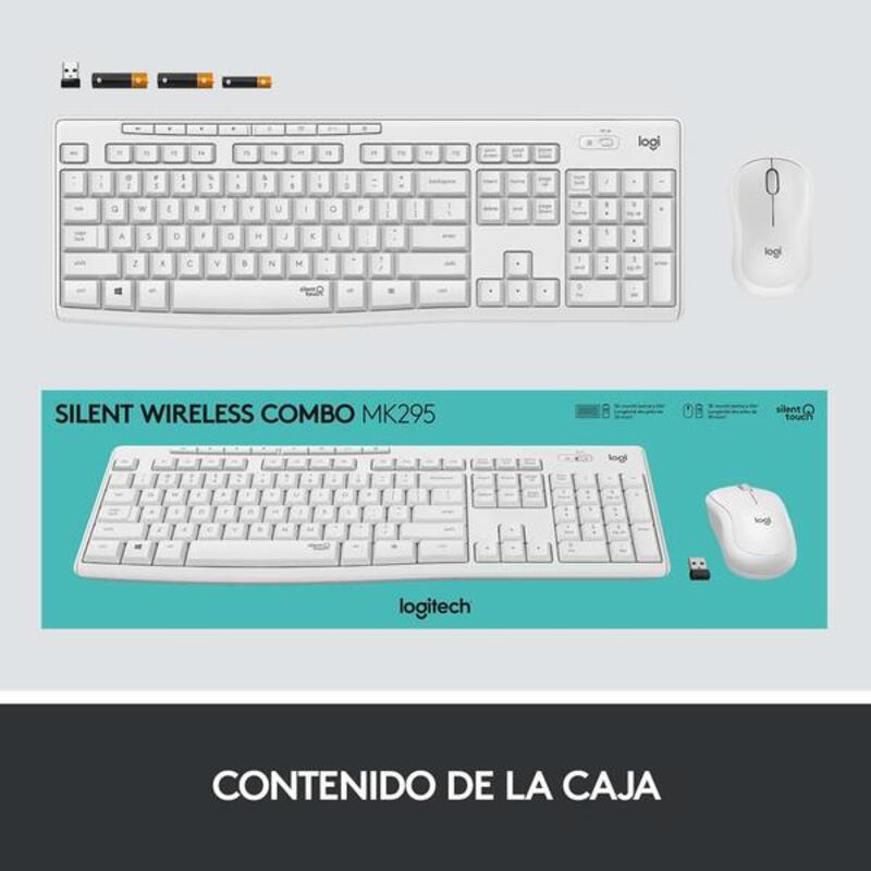 Combinación de silencio de teclado y mouse Logitech MK295 Combo inalámbrico silencioso