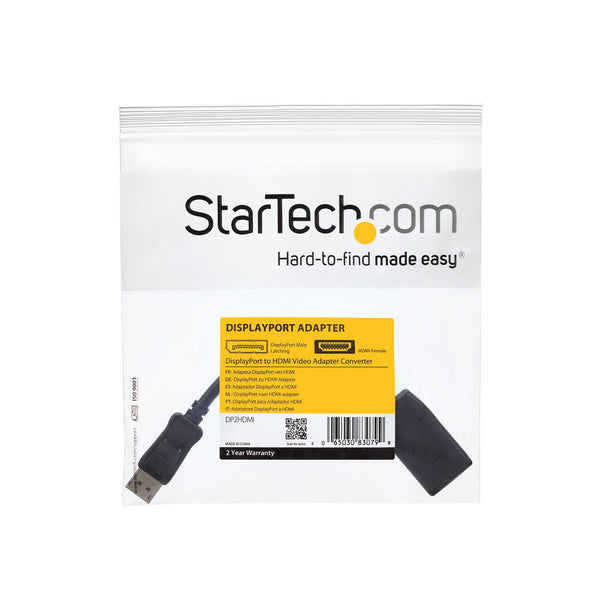 Adattatore DisplayPort con HDMI Startech DP2HDMI              Nero