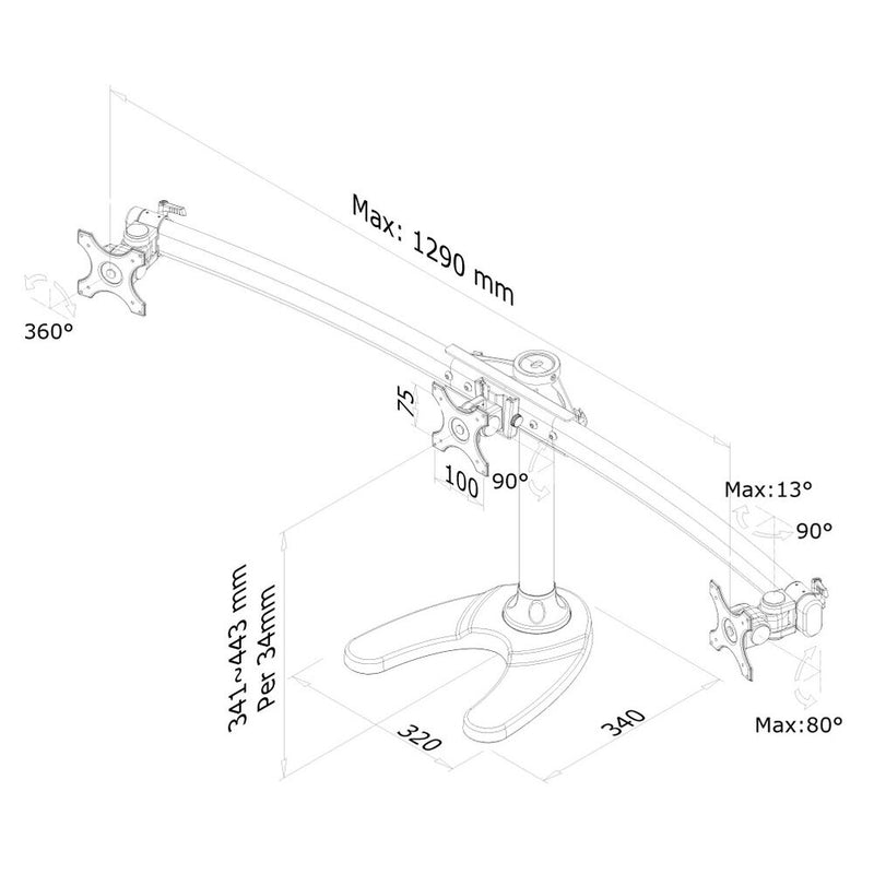 Supporto da Tavolo per Schermo Neomounts FPMA-D700DD3