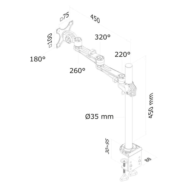 Supporto da Tavolo per Schermo Neomounts FPMA-D935