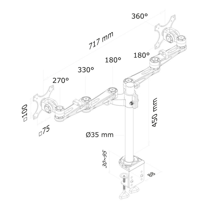 Support de table d'écran Neomounts FPMA-D935D