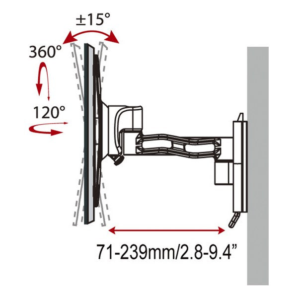 Soutien télévisé Haeger Double Tilt & Swivel 17 "- 37"