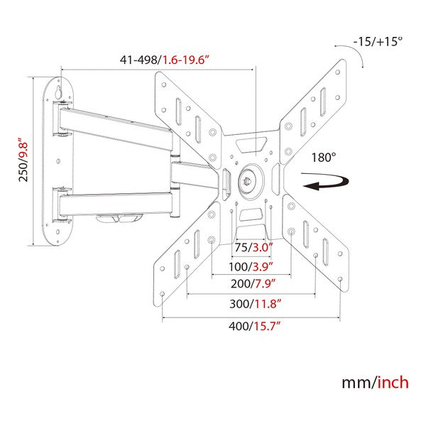 Soutien télévisé Haeger Grand Triple Tilt & Swivel 23 "- 50"