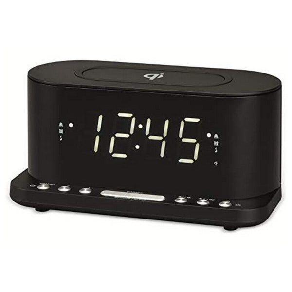 Radio Sveglia con Caricabatterie Wireless Denver Electronics CRQ-110 12" LED USB Nero