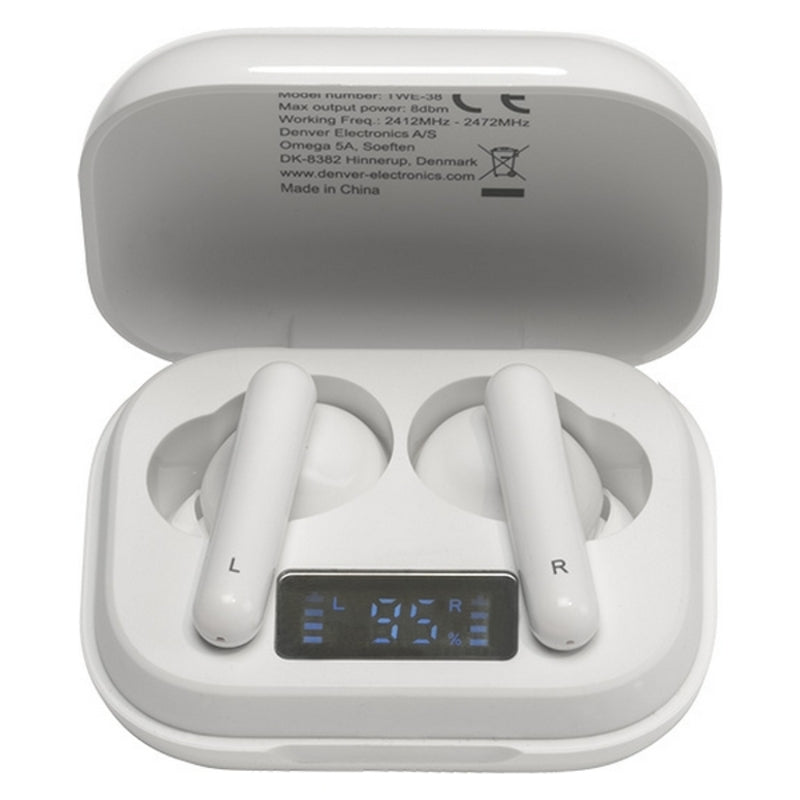 Auricolari Bluetooth Denver Electronics TWE-38 Bianco 300 mAh