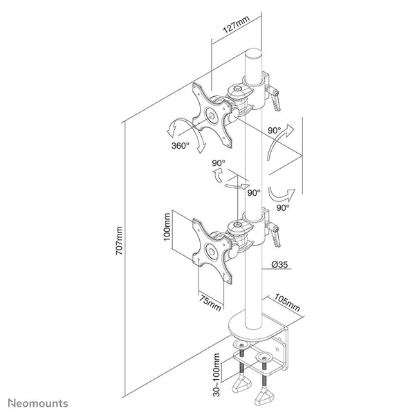 Supporto TV Neomounts FPMA-D700DV          10-27" 6 Kg