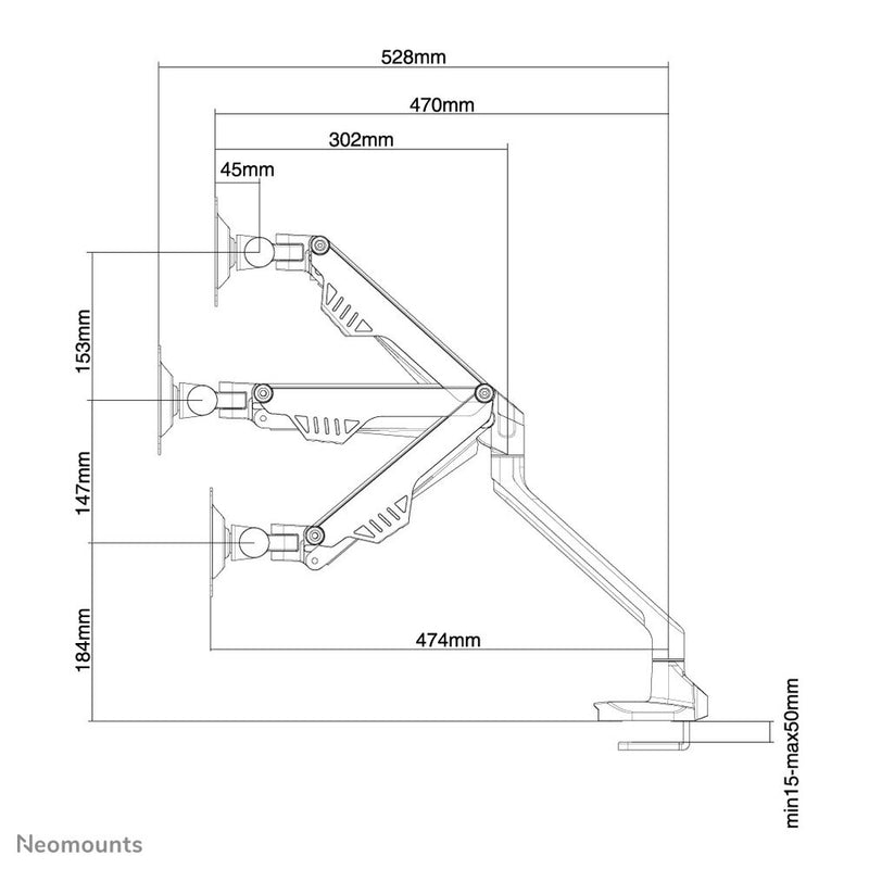 Bildschirm-Träger für den Tisch Neomounts FPMA-D750WHITE      