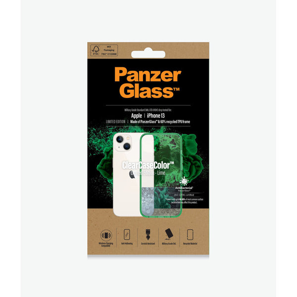 Panzer Glass Lime iPhone 13 Case de téléphone portable vert transparent cellulaire