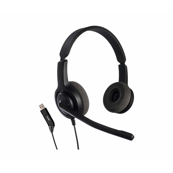 Auriculares con Micrófono Axtel AXH-V28USBD Negro