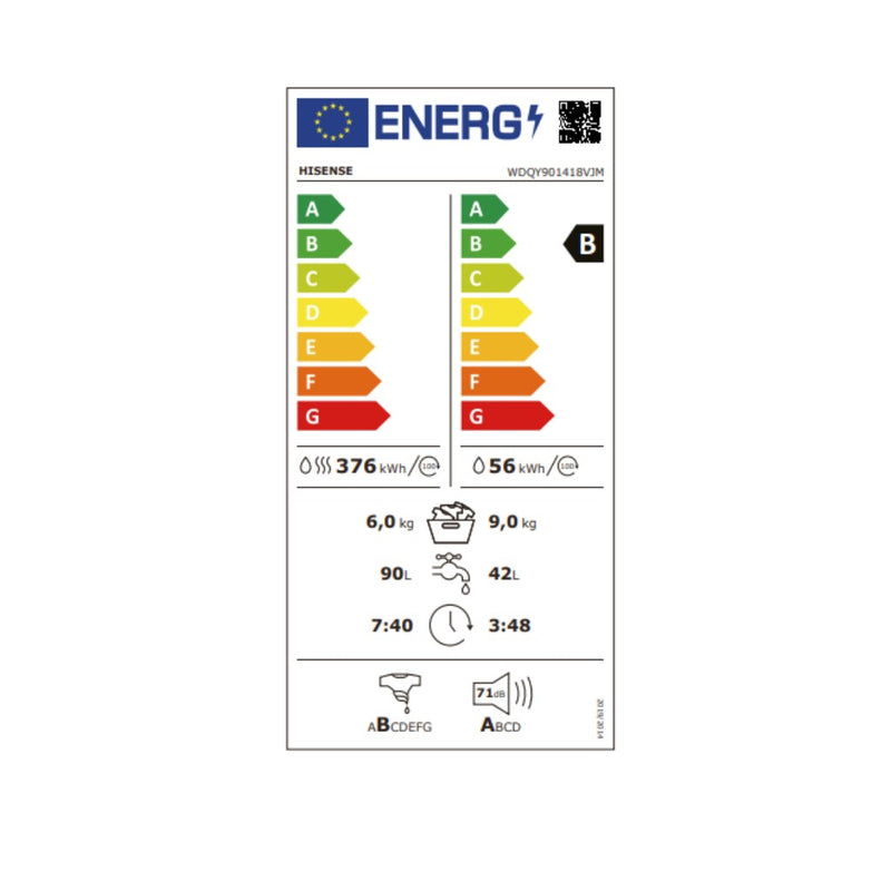 Lavatrice - Asciugatrice Hisense WDQY901418VJM 1400RPM  9K/6K
