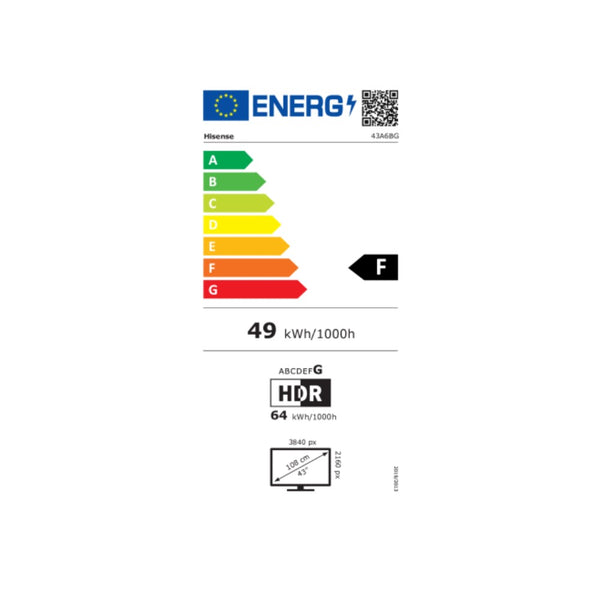 Smart TV Hisense 43A6BG 43 "4K UHD WiFi LED