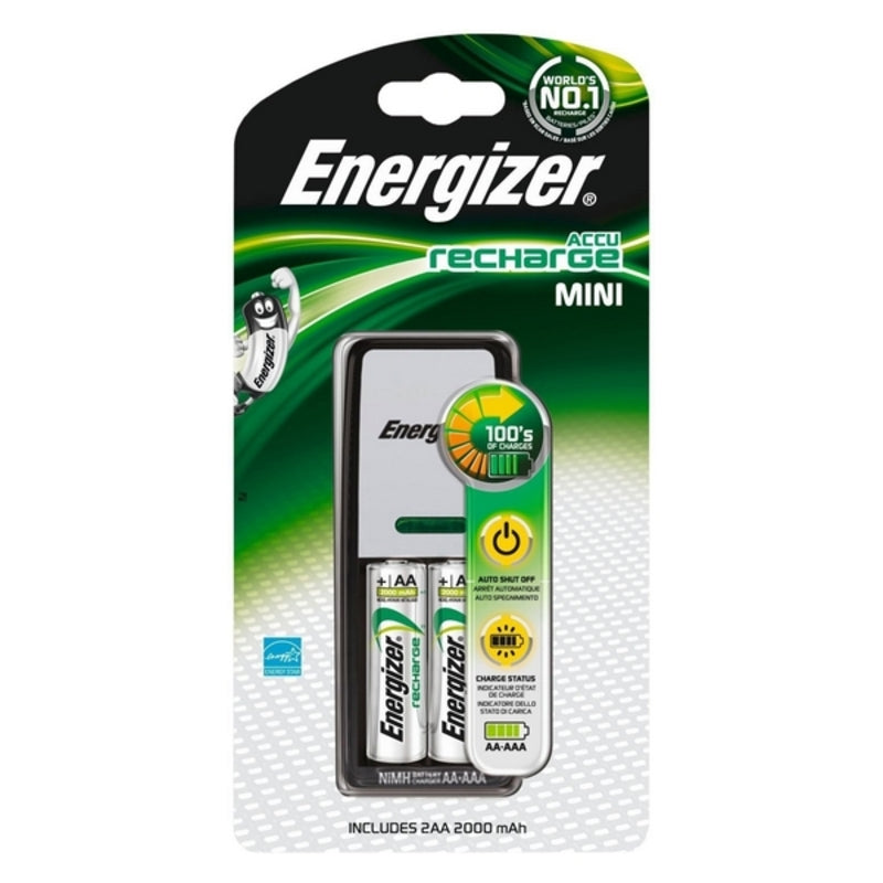 Ladegerät + wiederaufladbare Batterien Energizer Ene300321000 LR6 BL4 AA 2000 MAH