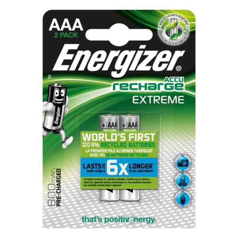 Wiederaufladbare Batterien Energizer E300624300 AAA HR03 800 MAH Argento