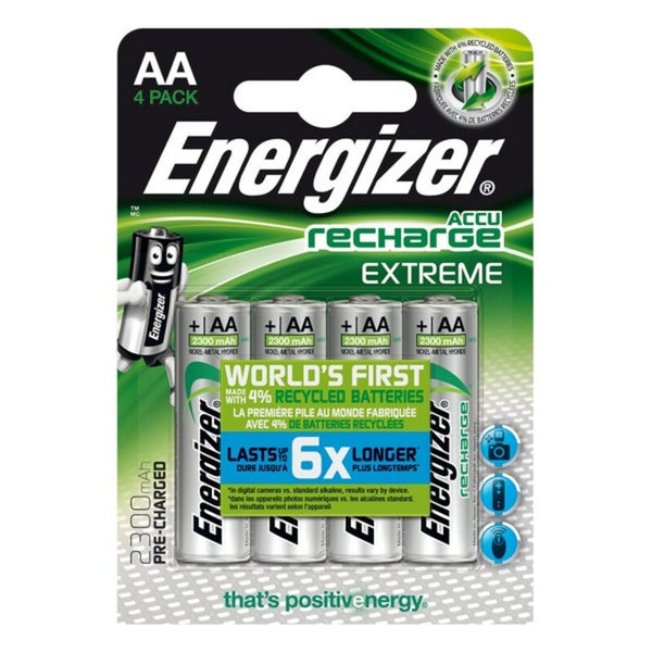 Wiederaufladbare Batterien Energizer Accu Reharge Extrem 2300 AA BP4 AA HR6 2300 MAH