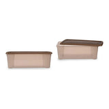 Caja con Tapa Elegance Beige Plástico (19,5 x 11,5 x 33 cm)