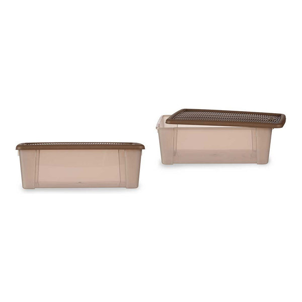 Caja con Tapa Elegance Beige Plástico (19,5 x 11,5 x 33 cm)