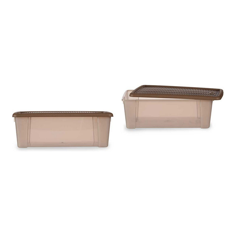 Caja con Tapa Elegance Beige Plástico (19,5 x 11,5 x 33 cm)